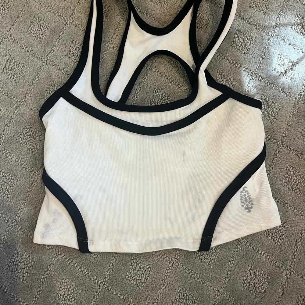 Black and white free people tank top